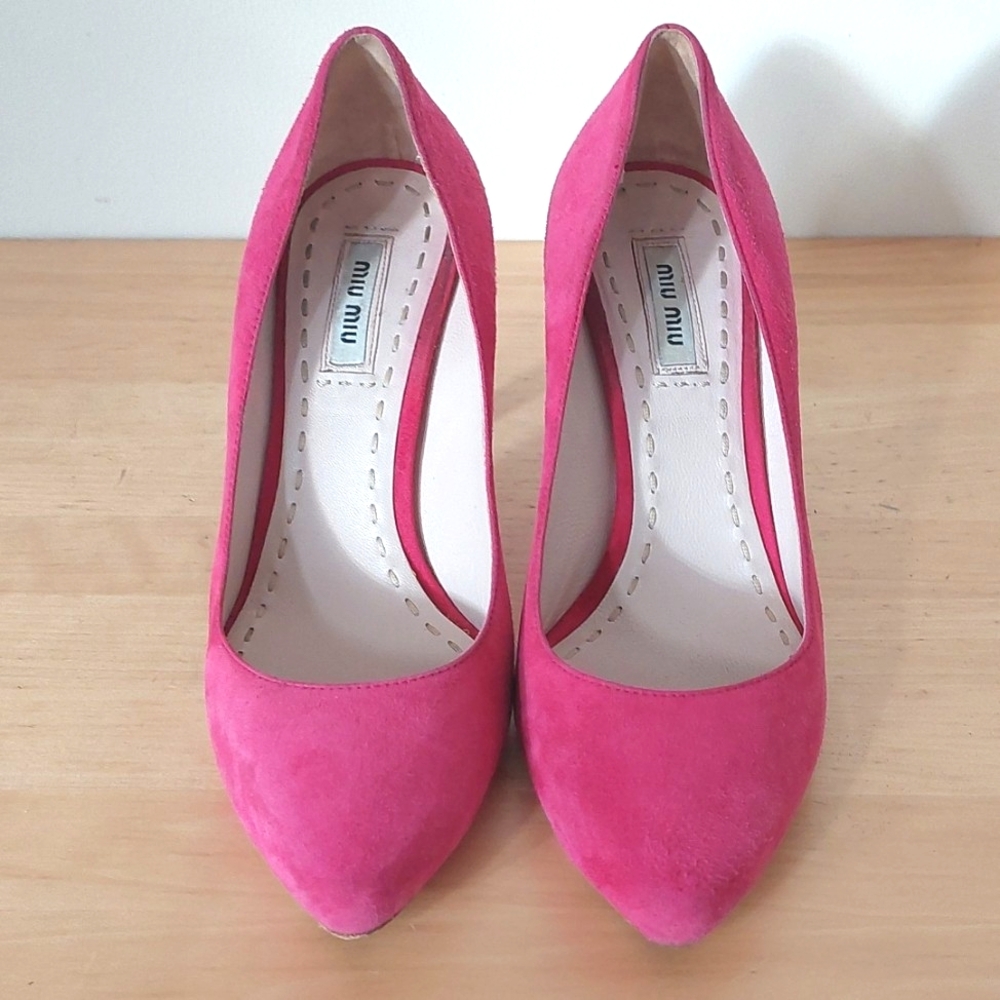 Miu Miu pink suede leather Heel shoes - Picture 2 of 15